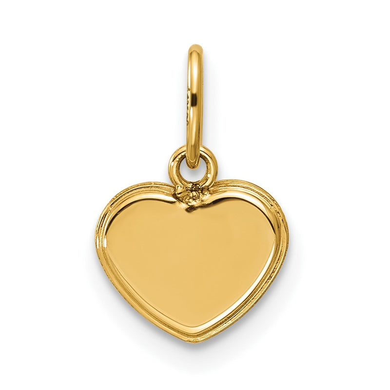 14K Yellow Gold Polished Mother of Pearl Heart Pendant