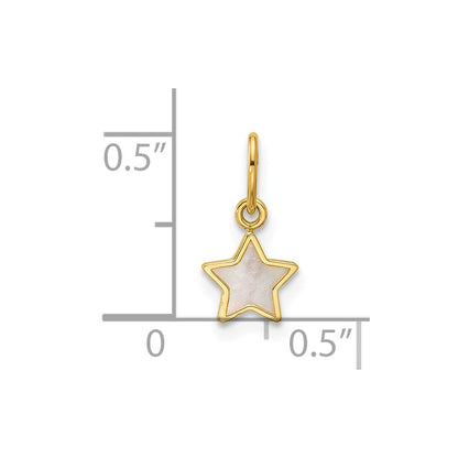 14K Yellow Gold Polished Mother of Pearl Star Pendant