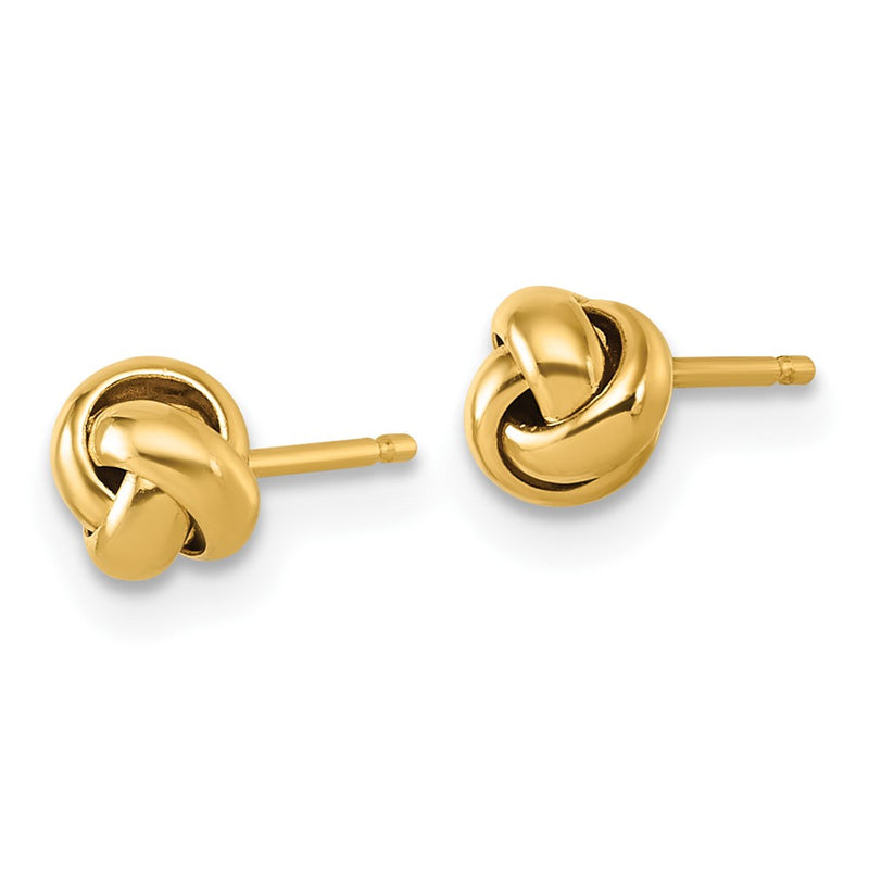 14K Yellow Gold Polished Love Knot Post Earrings