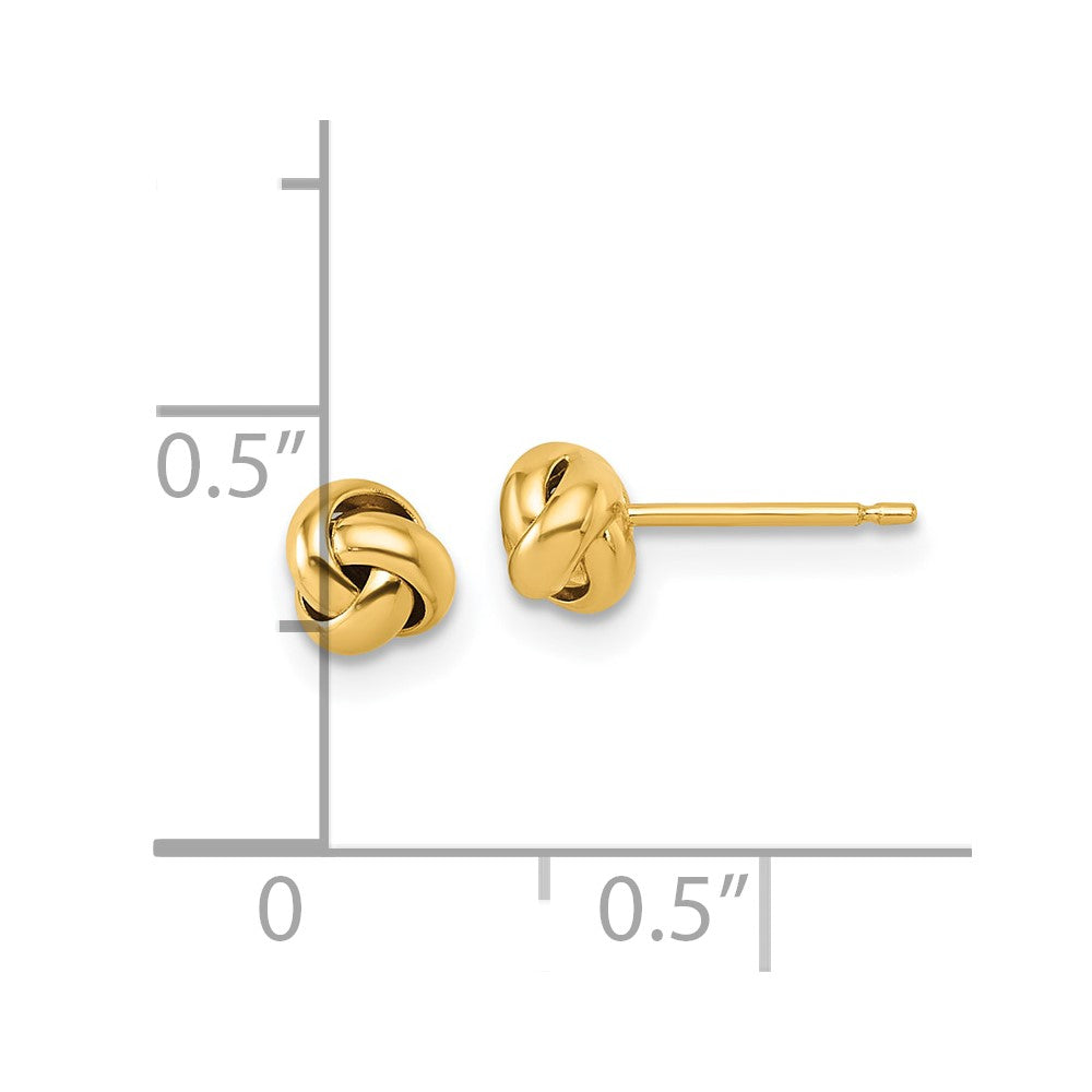 14K Yellow Gold Polished Love Knot Post Earrings