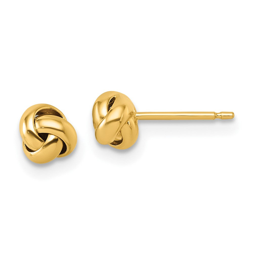 14K Yellow Gold Polished Love Knot Post Earrings