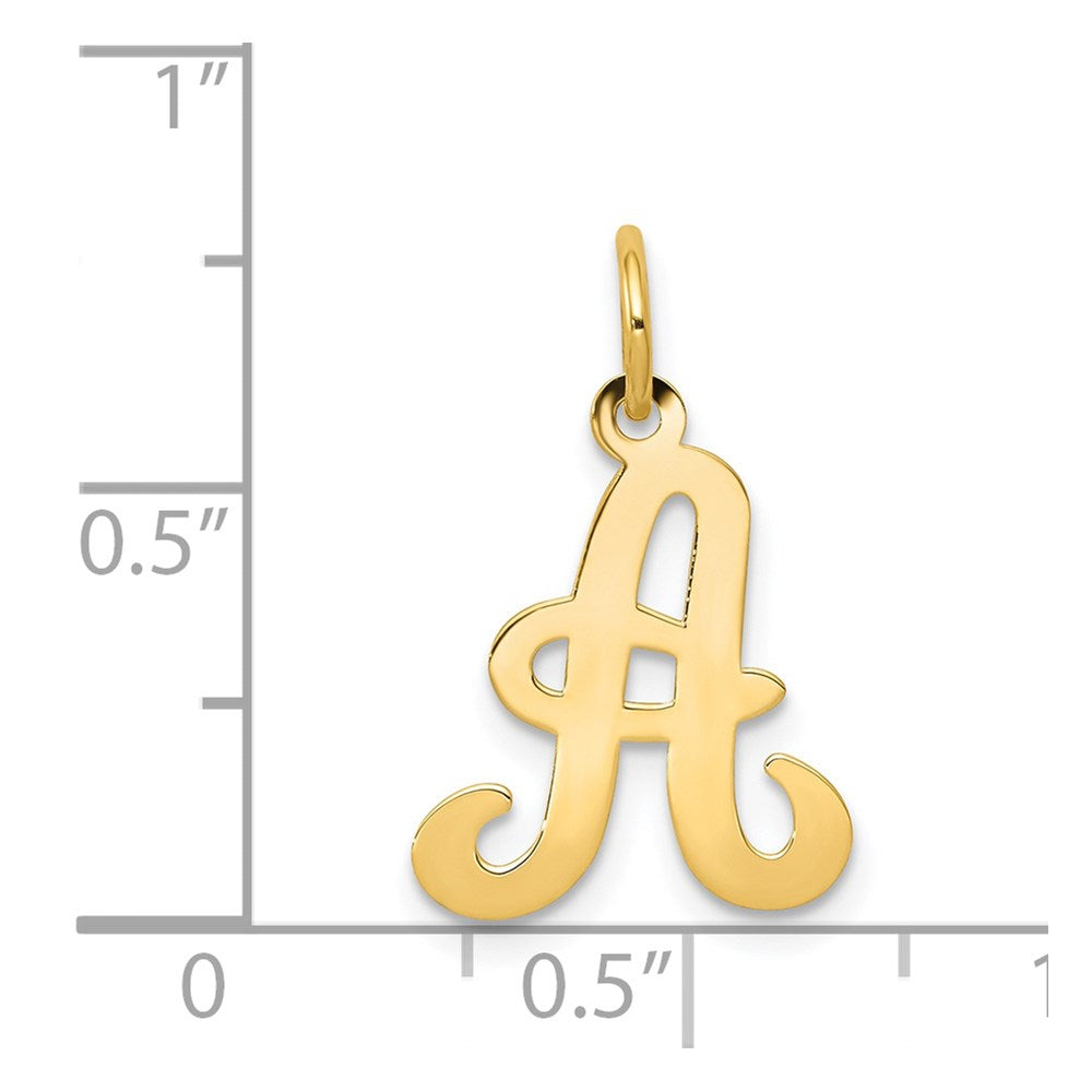 14k Yellow Gold 14KY Script Letter A Initial Charm
