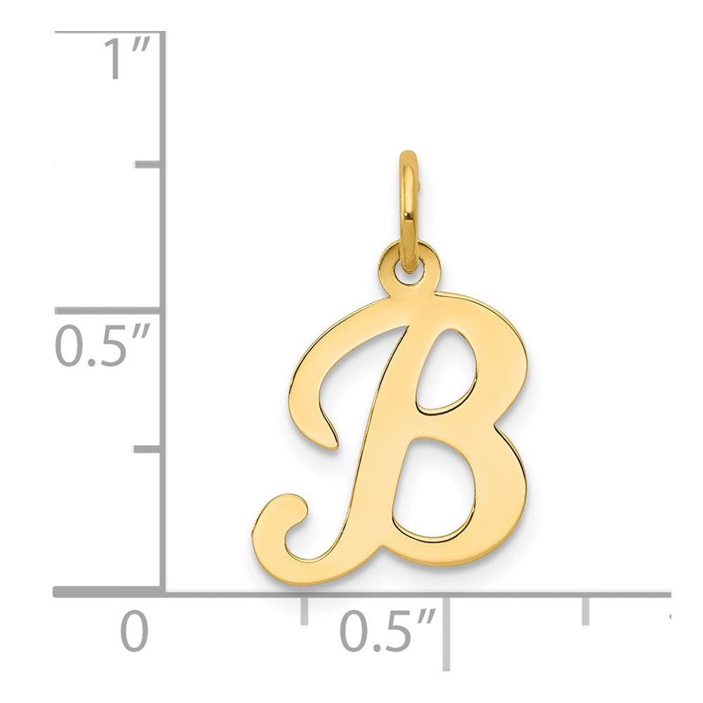 14k Yellow Gold 14KY Script Letter B Initial Charm