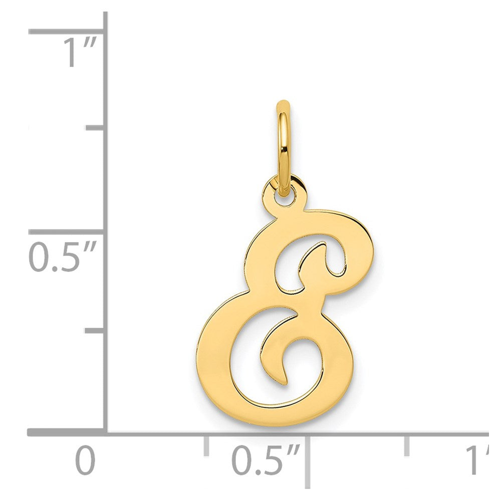 14k Yellow Gold 14KY Script Letter E Initial Charm