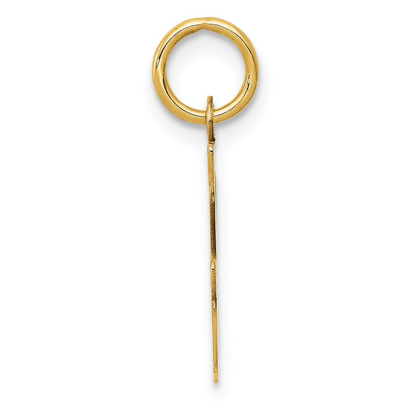 14k Yellow Gold 14KY Script Letter F Initial Charm
