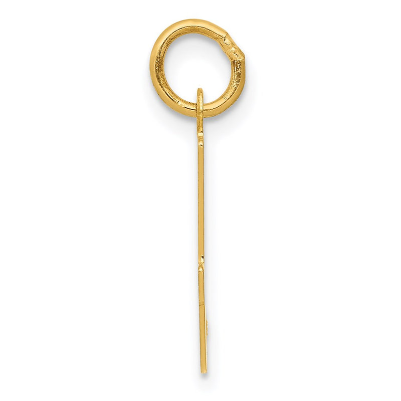 14k Yellow Gold 14KY Script Letter I Initial Charm