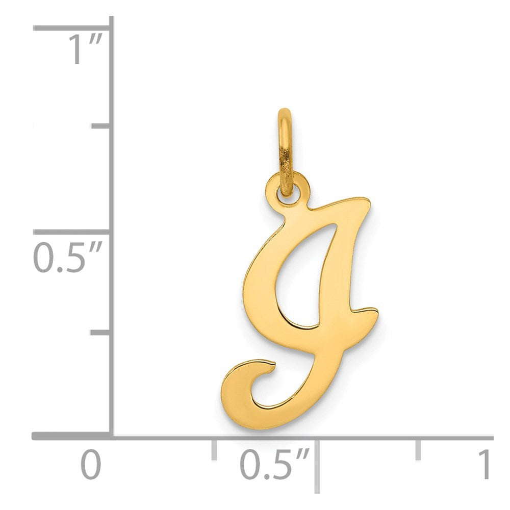 14k Yellow Gold 14KY Script Letter I Initial Charm