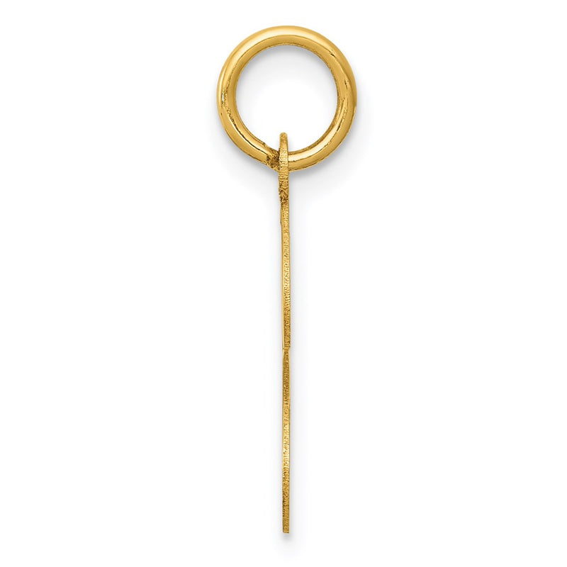 14k Yellow Gold 14KY Script Letter J Initial Charm