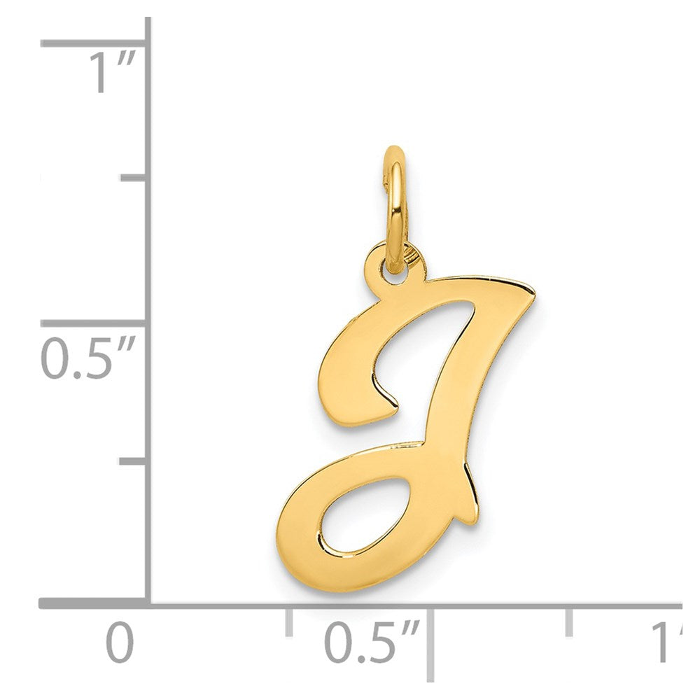 14k Yellow Gold 14KY Script Letter J Initial Charm