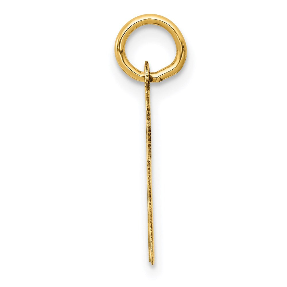 14k Yellow Gold 14KY Script Letter N Initial Charm