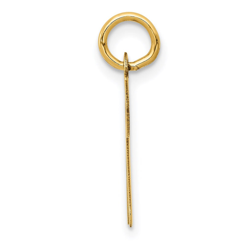 14k Yellow Gold 14KY Script Letter N Initial Charm