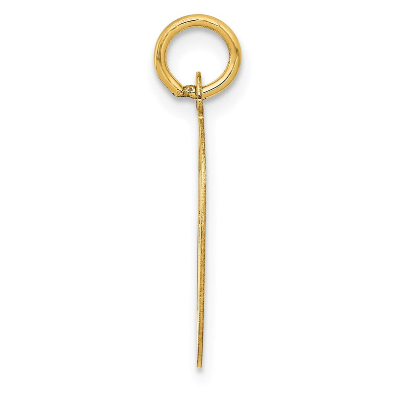 14k Yellow Gold 14KY Script Letter O Initial Charm