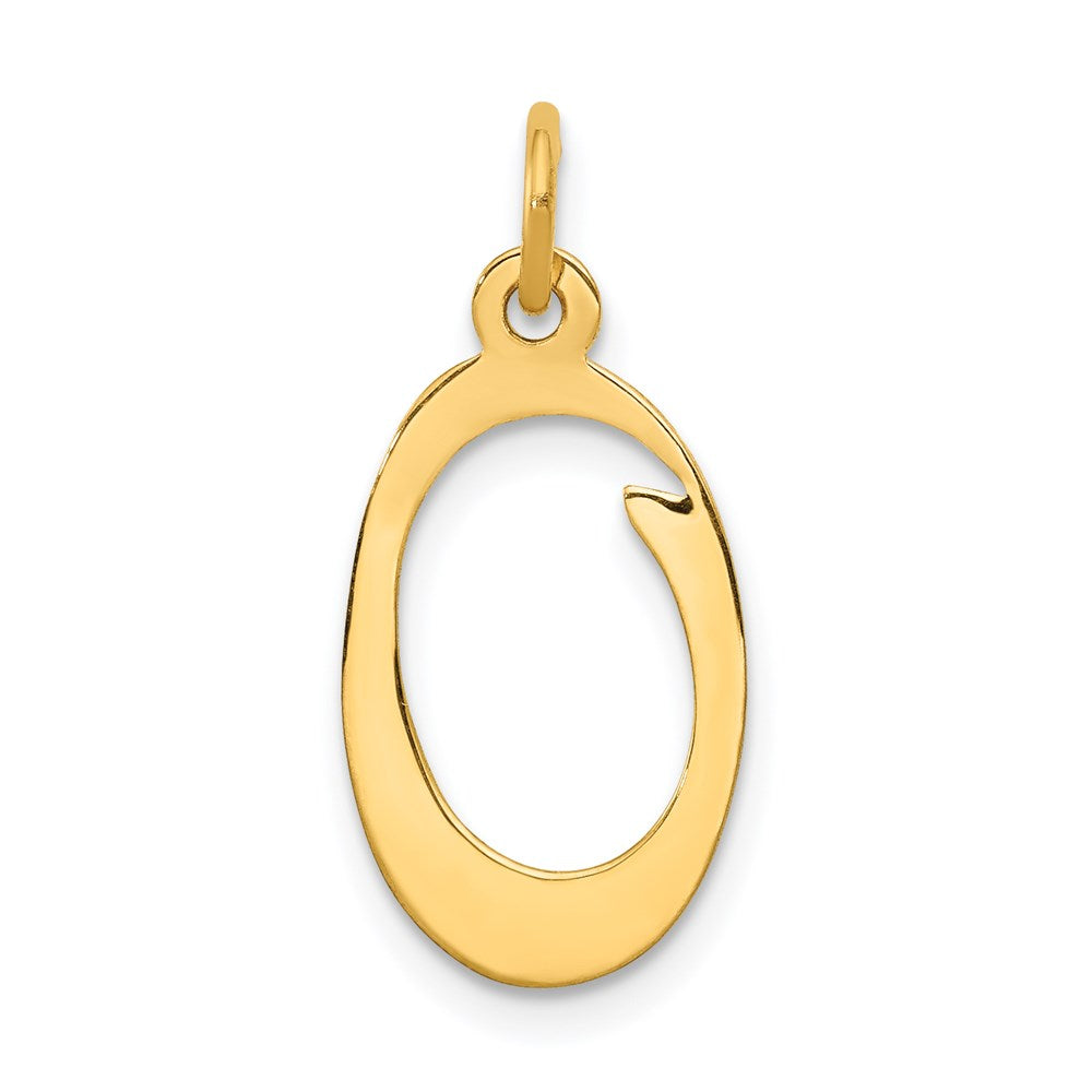 14k Yellow Gold 14KY Script Letter O Initial Charm