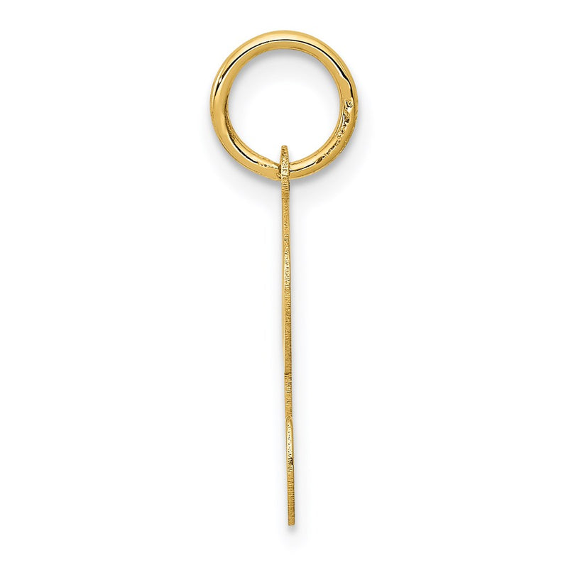 14k Yellow Gold 14KY Script Letter R Initial Charm