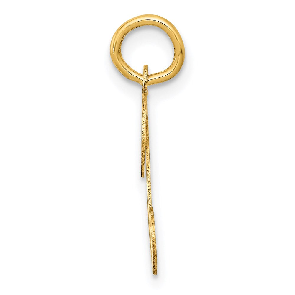 14k Yellow Gold 14KY Script Letter T Initial Charm