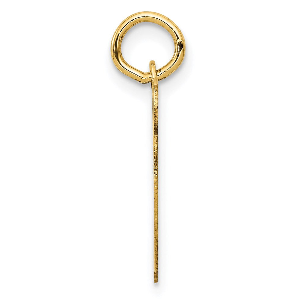 14k Yellow Gold 14KY Script Letter W Initial Charm