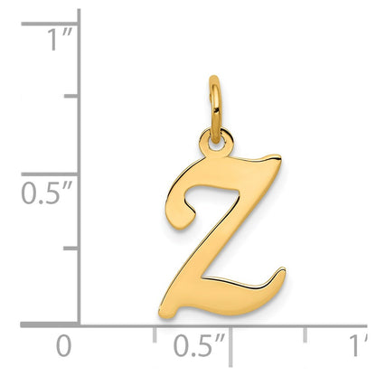 14k Yellow Gold 14KY Script Letter Z Initial Charm