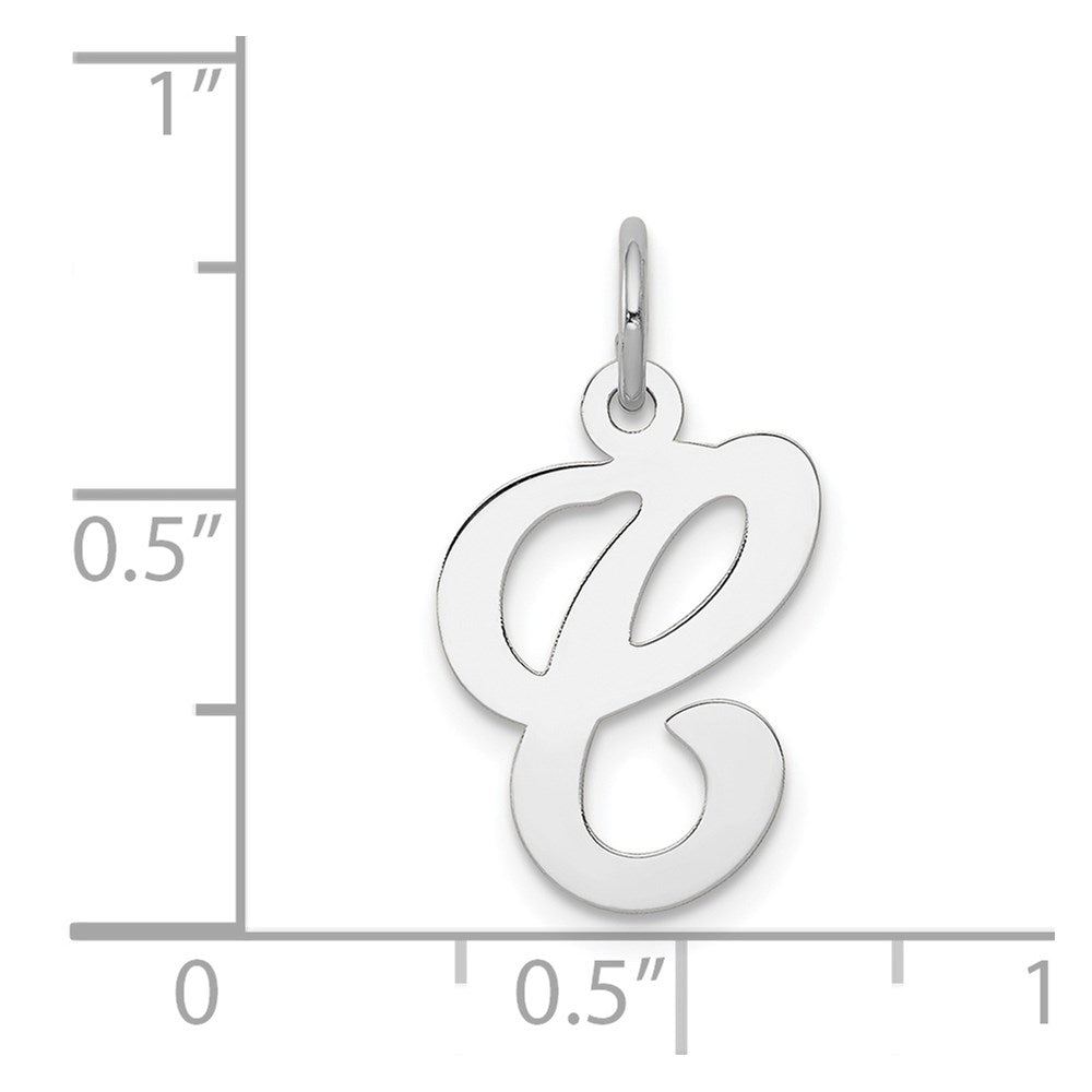 14k White Gold 14KW White Gold Script Letter C Initial Charm