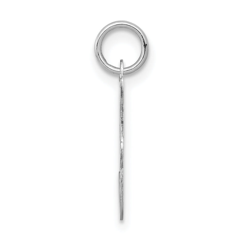 14k White Gold 14KW White Gold Script Letter F Initial Charm