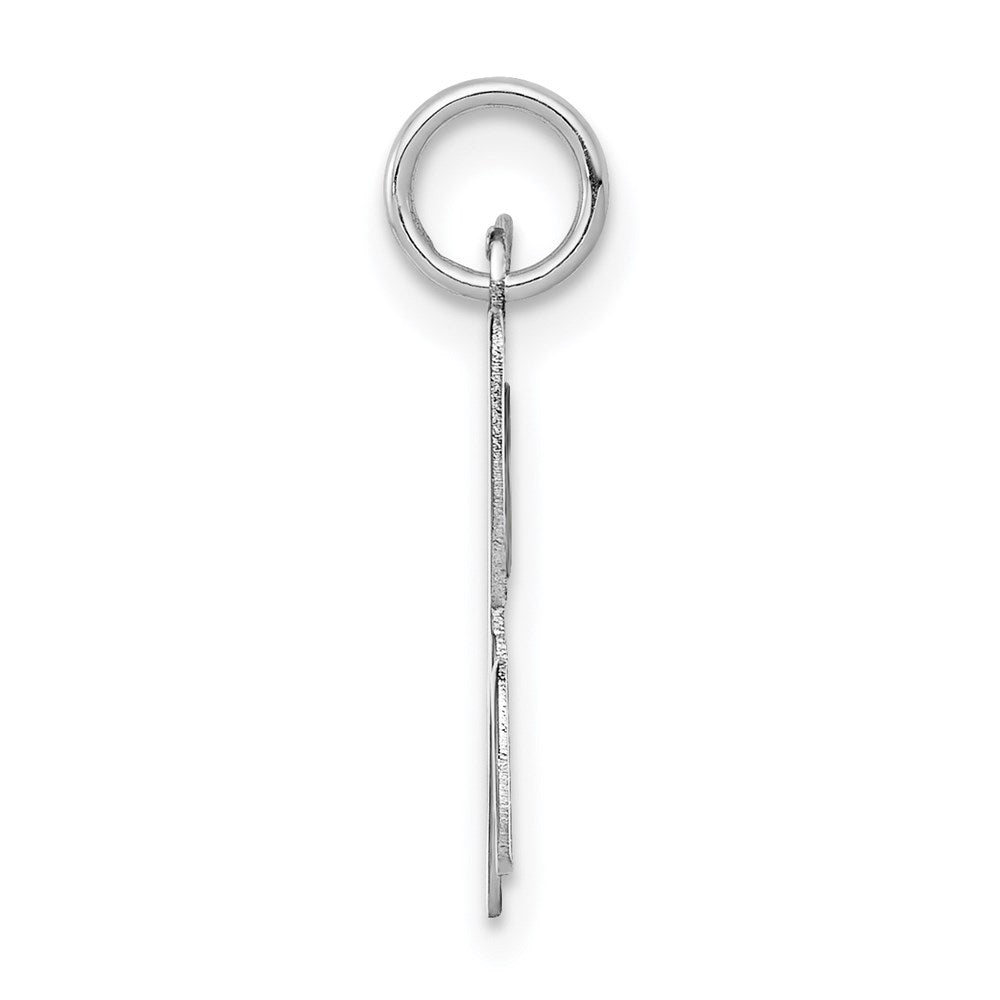14k White Gold 14KW White Gold Script Letter H Initial Charm