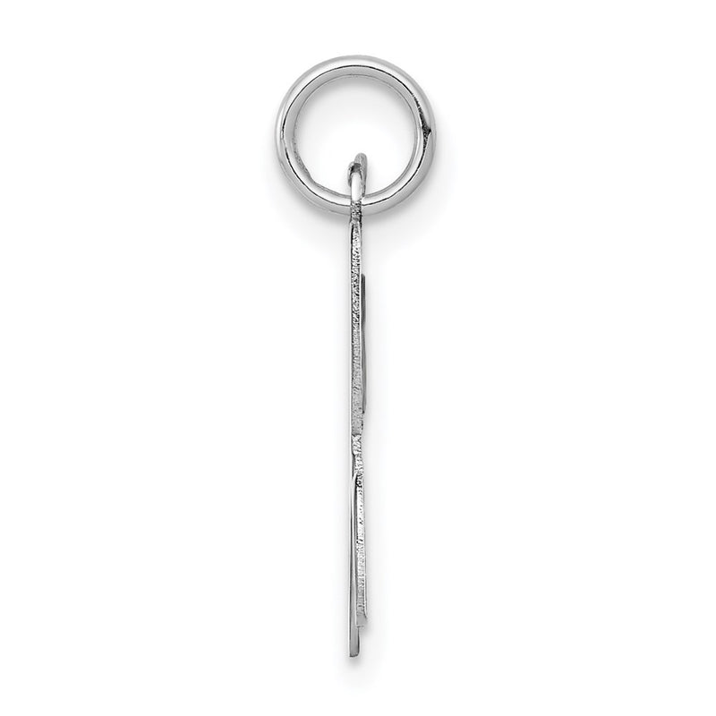 14k White Gold 14KW White Gold Script Letter H Initial Charm