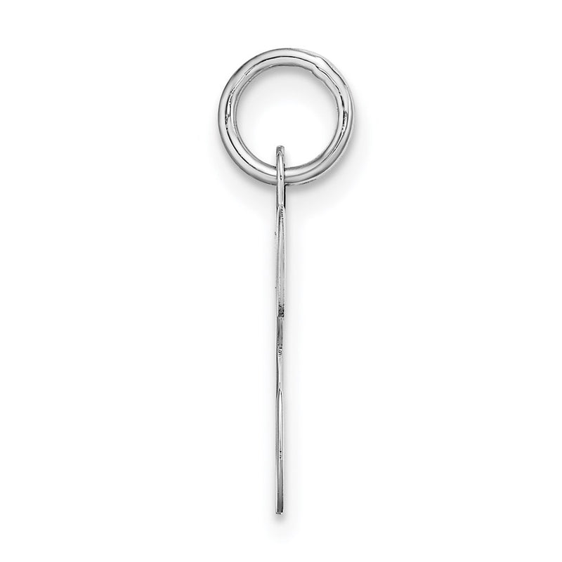 14k White Gold 14KW White Gold Script Letter K Initial Charm