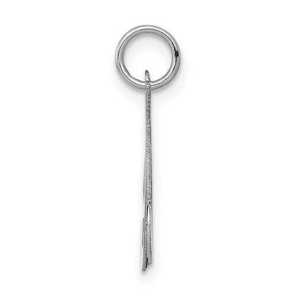 14k White Gold 14KW White Gold Script Letter M Initial Charm