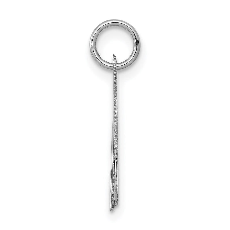 14k White Gold 14KW White Gold Script Letter M Initial Charm