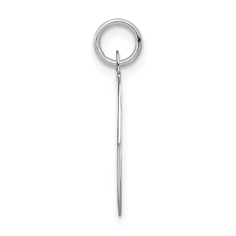 14k White Gold 14KW White Gold Script Letter O Initial Charm