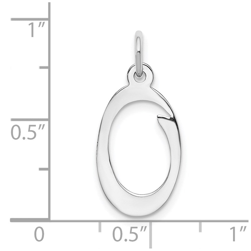 14k White Gold 14KW White Gold Script Letter O Initial Charm