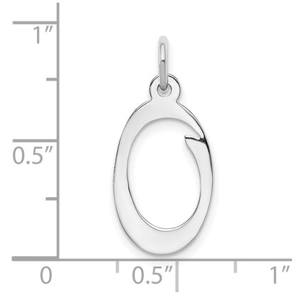14k White Gold 14KW White Gold Script Letter O Initial Charm