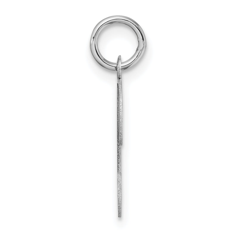 14k White Gold 14KW White Gold Script Letter T Initial Charm