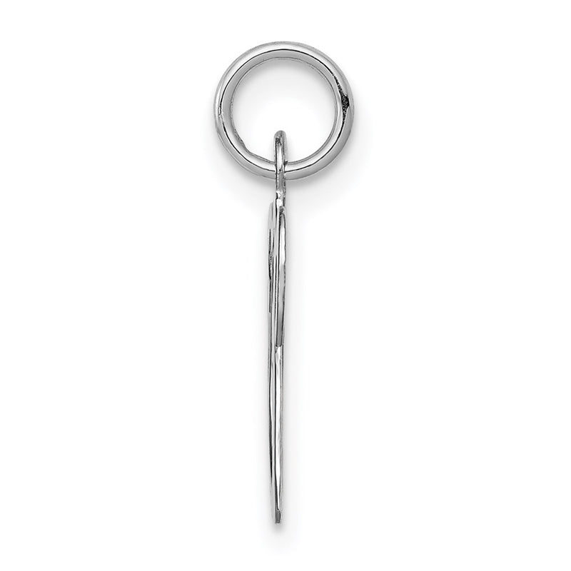14k White Gold 14KW White Gold Script Letter V Initial Charm