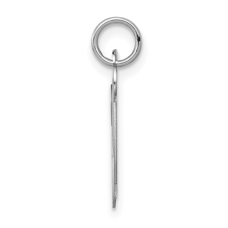 14k White Gold 14KW White Gold Script Letter W Initial Charm