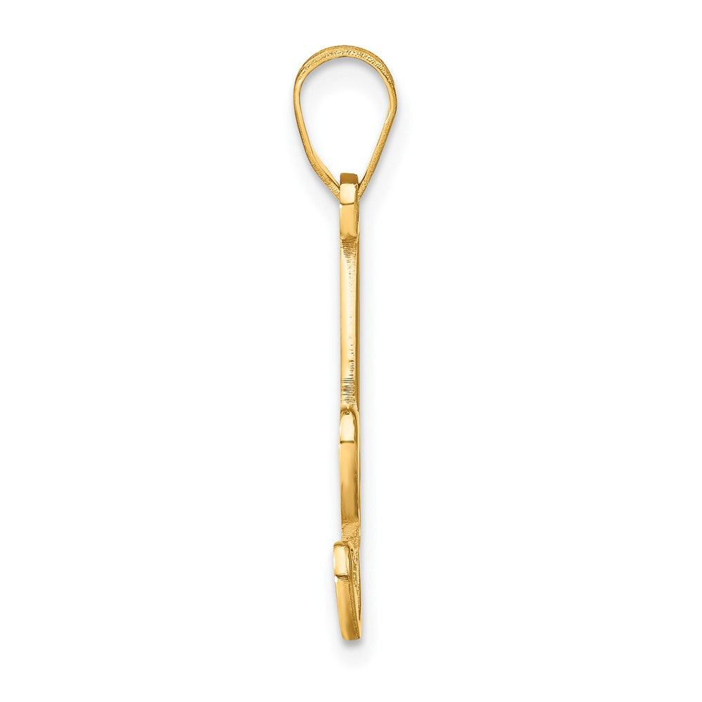 14K Yellow Gold Script Letter Initial Pendant with Diamond