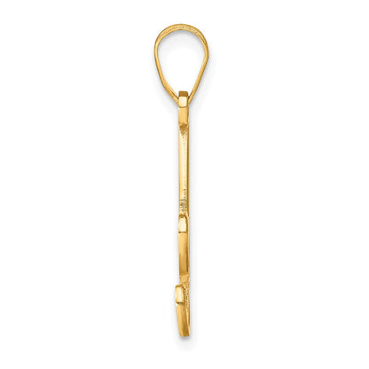 14K Yellow Gold Script Letter Initial Pendant with Diamond