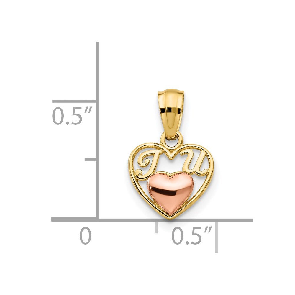 14k Two-tone 14k Two-tone Mini I LOVE U Charm