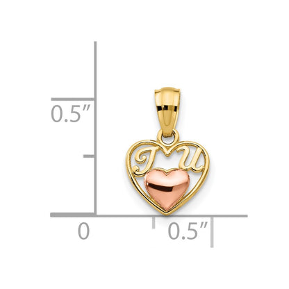14k Two-tone 14k Two-tone Mini I LOVE U Charm