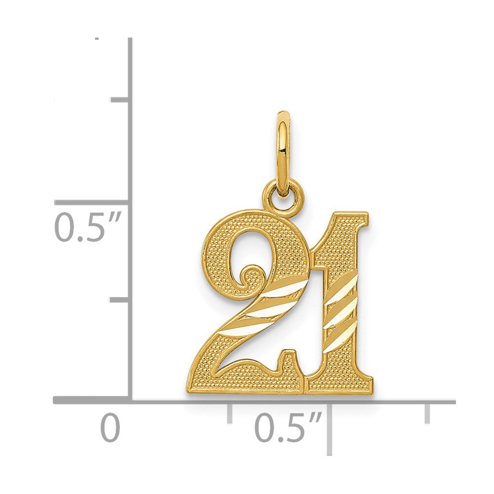 14k Yellow Gold 14k Diamond-cut 21 Pendant