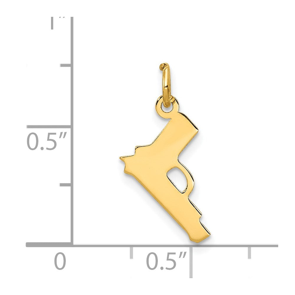 14k Yellow Gold 14k Pistol Charm