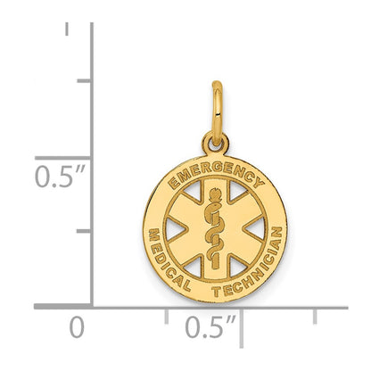 14k Yellow Gold 14k Small EMT Medical Charm