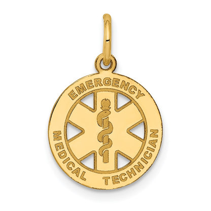 14k Yellow Gold 14k Small EMT Medical Charm