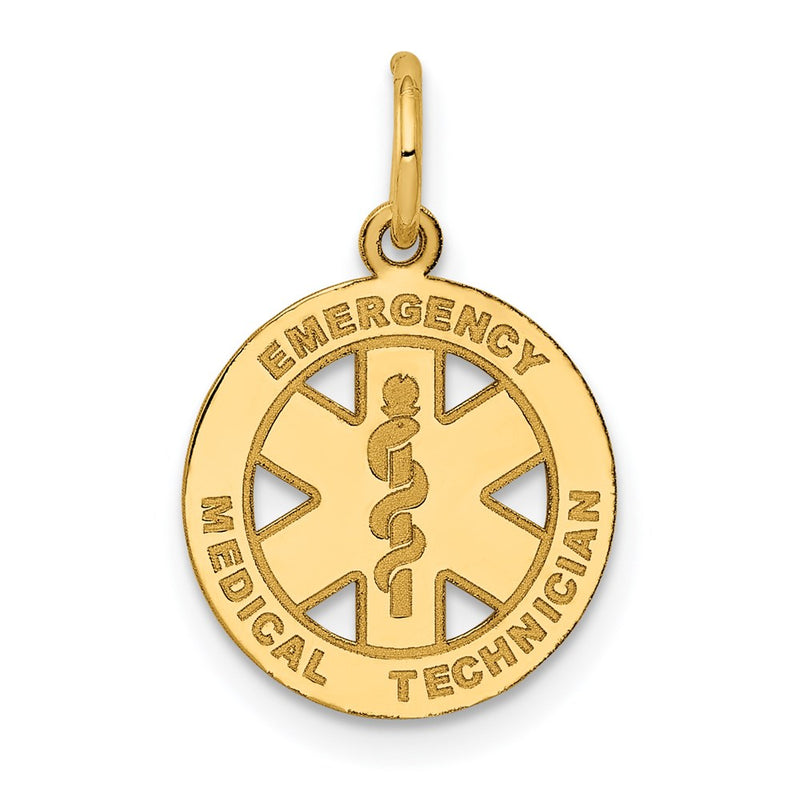 14k Yellow Gold 14k Small EMT Medical Charm