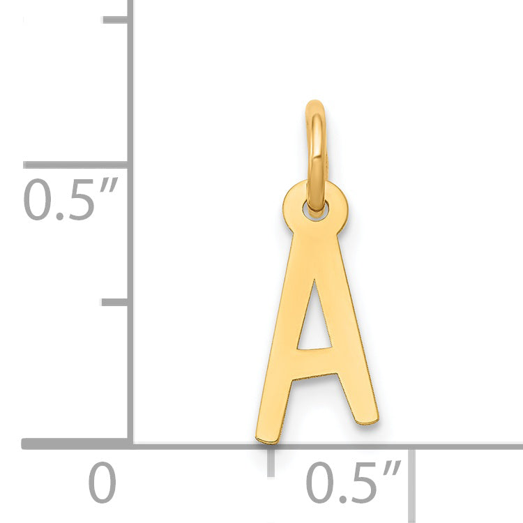 14k Yellow Gold 14k Small Slanted Block Letter A Initial Charm