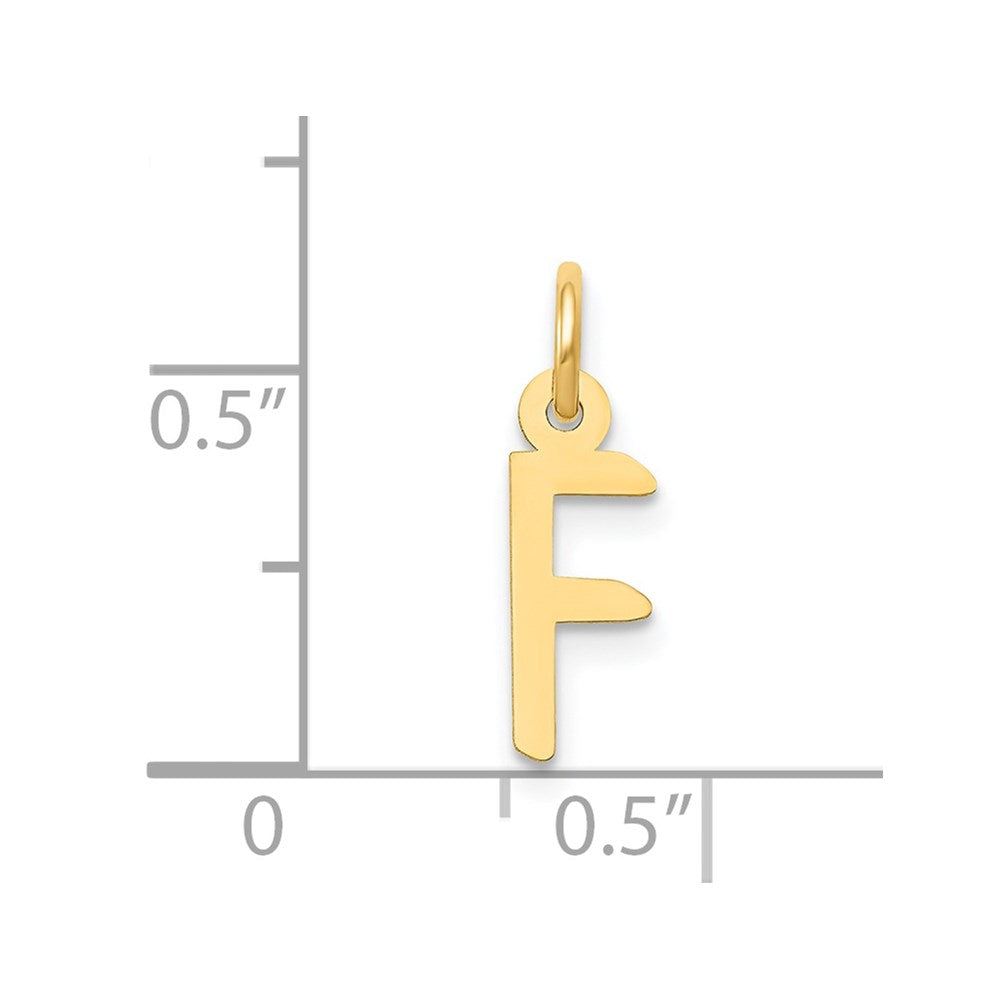 14k Yellow Gold 14k Small Slanted Block Letter F Initial Charm