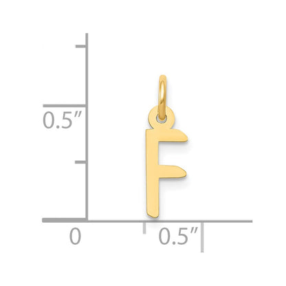 14k Yellow Gold 14k Small Slanted Block Letter F Initial Charm