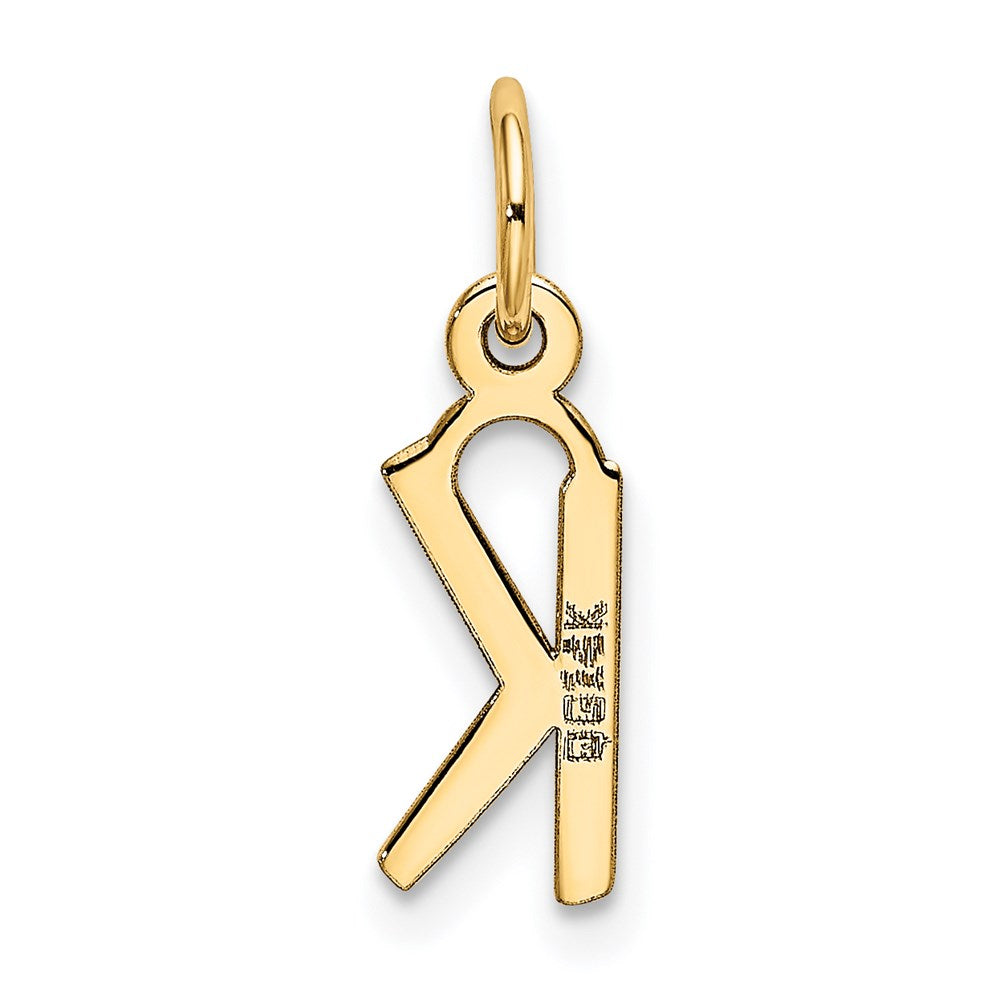 14k Yellow Gold 14k Small Slanted Block Letter K Initial Charm