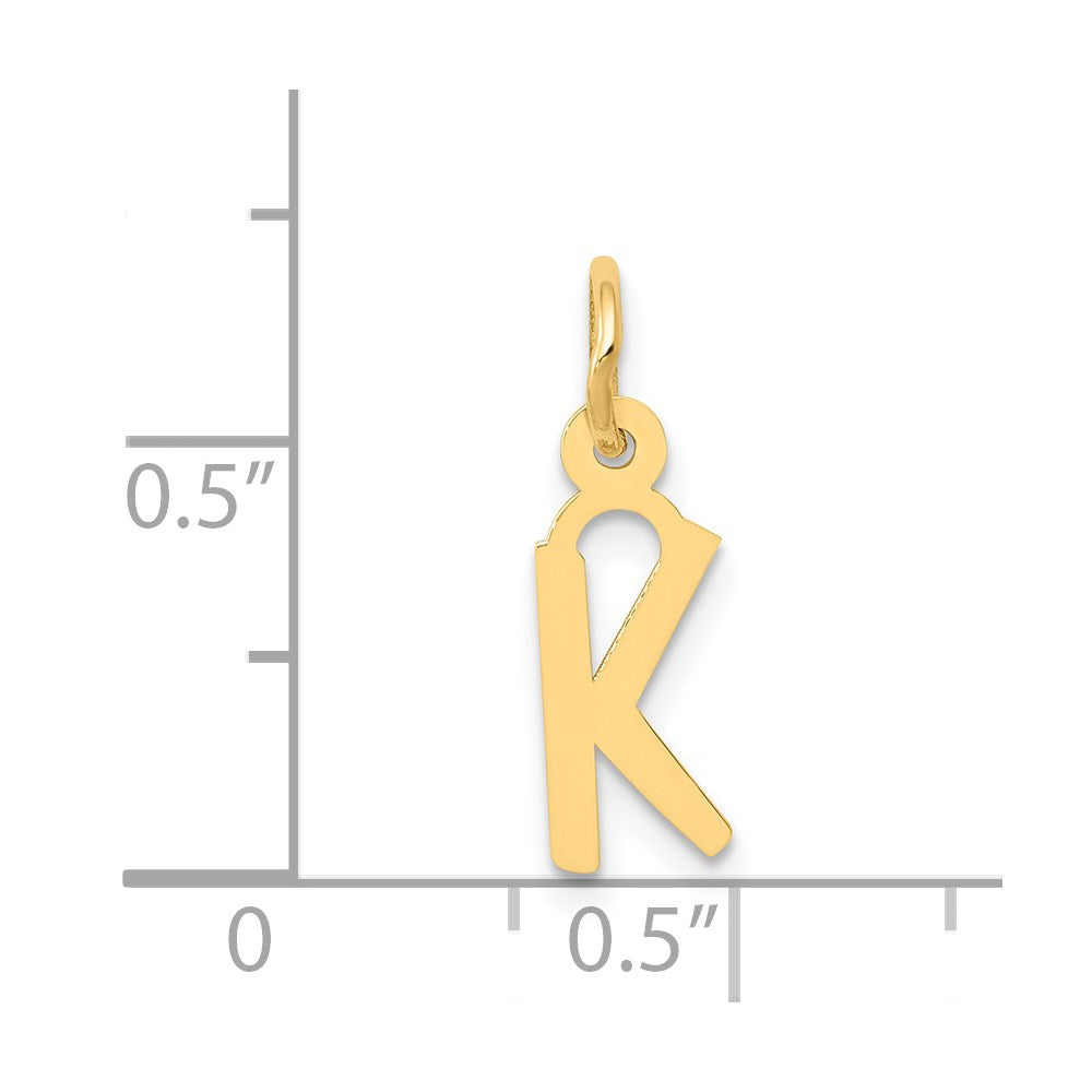 14k Yellow Gold 14k Small Slanted Block Letter K Initial Charm