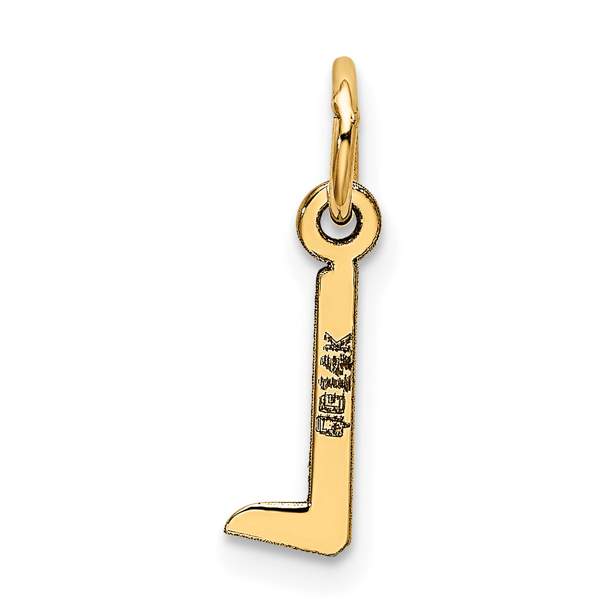 14k Yellow Gold 14k Small Slanted Block Letter L Initial Charm