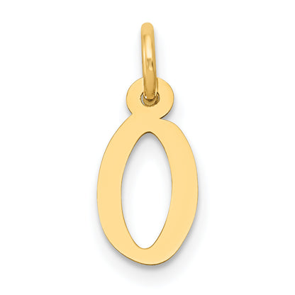 14k Yellow Gold 14k Small Slanted Block Letter O Initial Charm